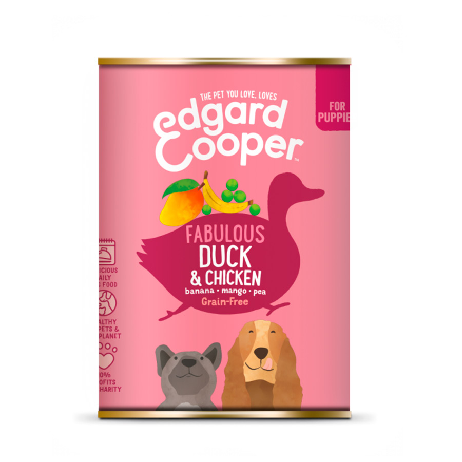 12 latas x 400 g Edgard y Cooper Puppy Pato e Fango lata para cães Pack poupança!