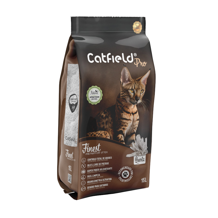 2 x 15 L Catfield Premium Quartz Pro Areia Aglomerante para gatos Pack poupança!