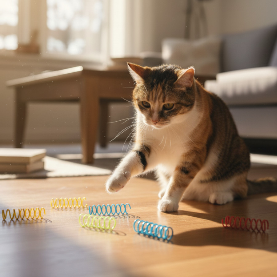 Tootoy! Chase & Play Brinquedo interativo de molas para gatos