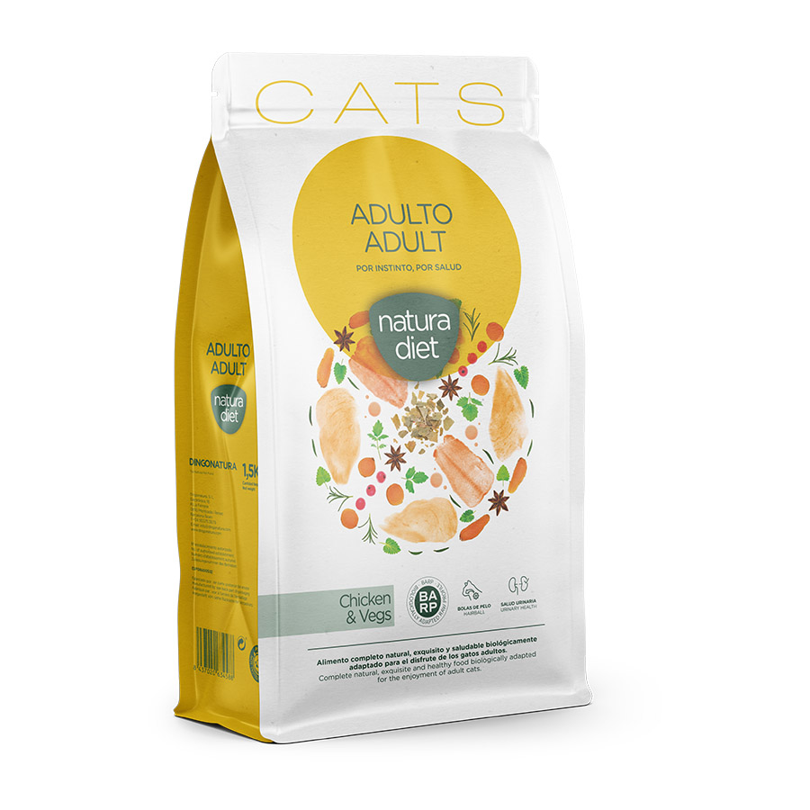 1.5 kg Natura Diet Adult Frango ração para gatos