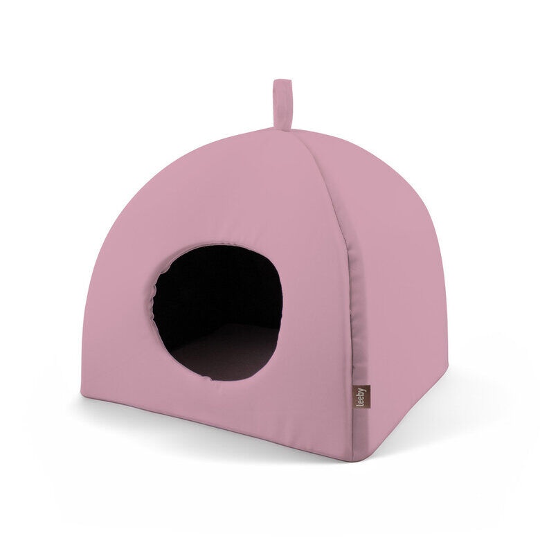 Leeby Igloo antiderrapante rosa para gatos