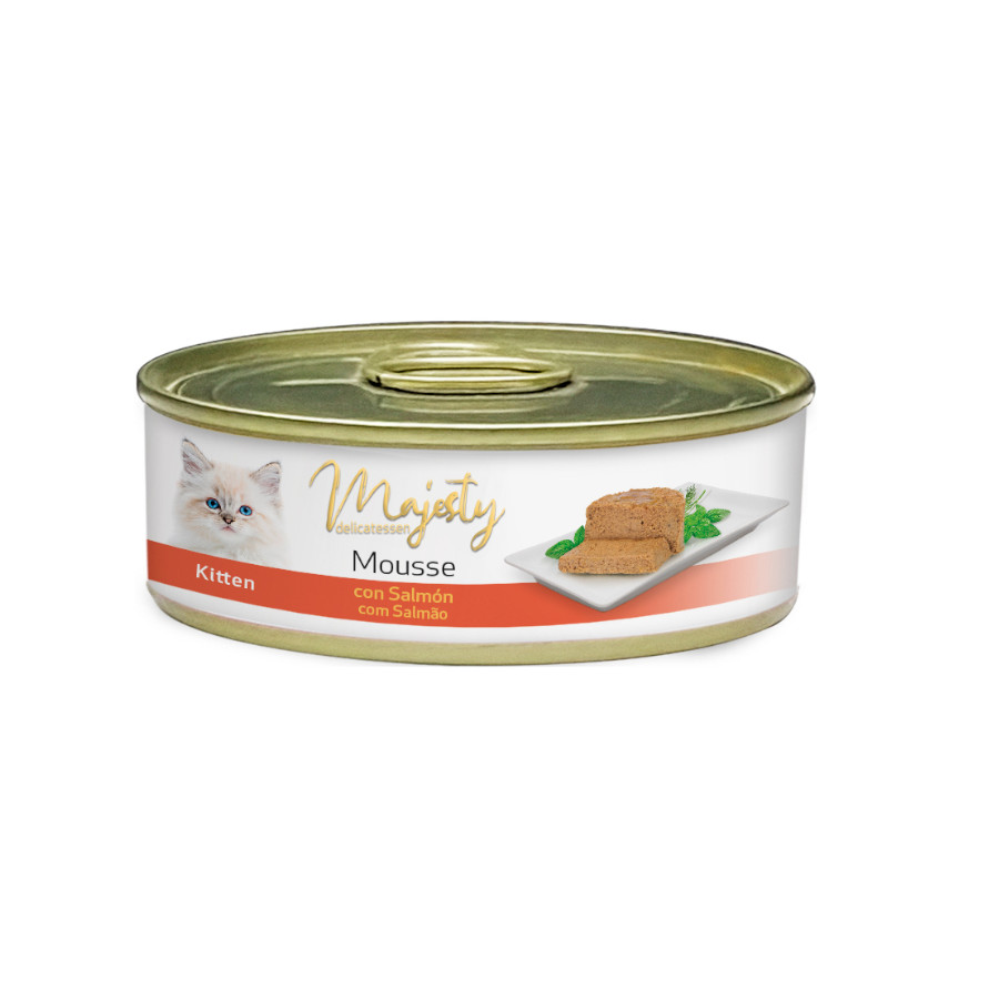24 latas x 85 g Majesty Kitten Mousse de Salmão em lata para gatinhos Pack poupança!