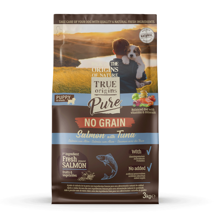 3 kg True Origins Puppy Pure Salmão ração para cachorros