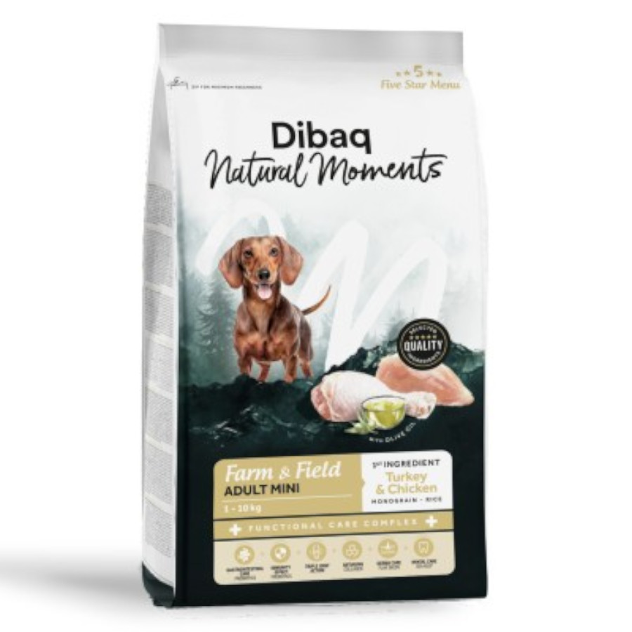 2 KG 2 kg Dibaq Natural Moments Pienso Adult Mini Pavo y Pollo para perro