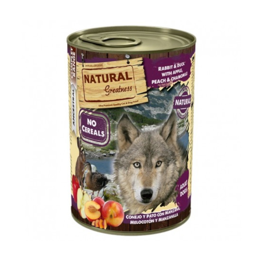 400 g Natural Greatness Coelho e Pato Lata para cães