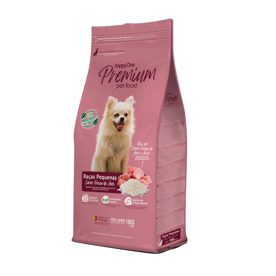 10 KG happyOne Premium ração de carne fresca de aves para cães de raças pequenas