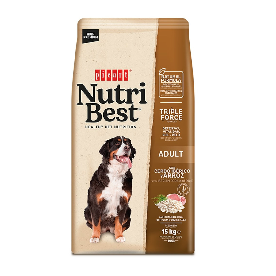 15 KG Nutribest Adult Porco Ibérico e Arroz ração para cães