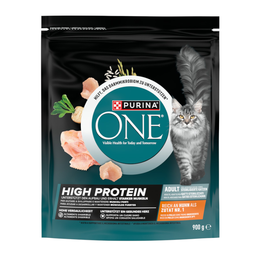 0.9 KG 900 g Purina ONE High Protein Esterilizado Ração de frango para gatos