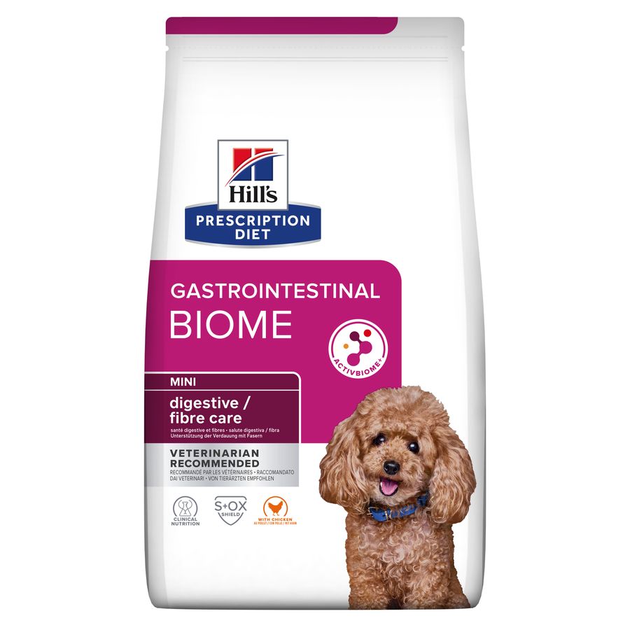 2 x 6 kg Hill's Prescription Diet Gastrointestinal Biome ração para cães Pack poupança!