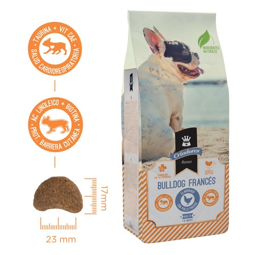 3 KG Criadores Bulldog Francês Frango ração para cães