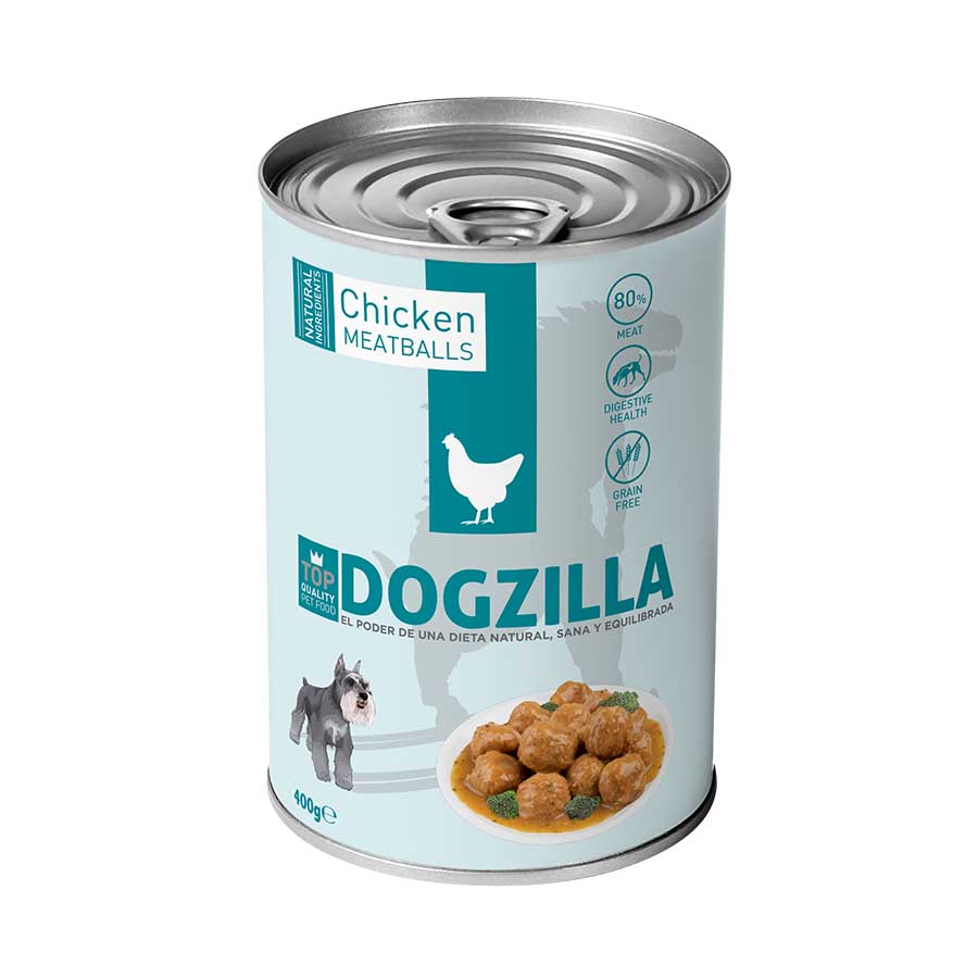 400 g Dogzilla Almôndegas de Frango com Brócolos e Curcuma lata