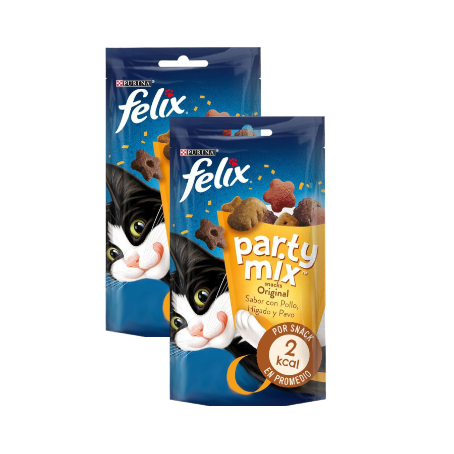 2 pacotes x 60 g Felix Biscoitos Party Mix para gatos Pack poupança!