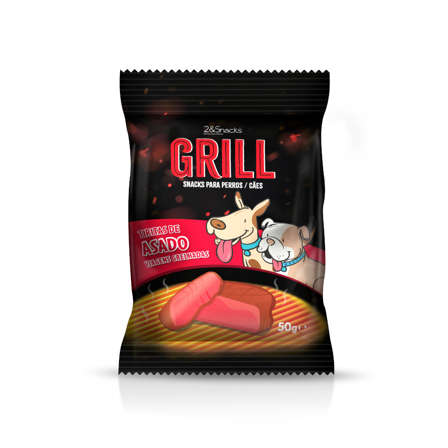 0.2 kg 2&Snacks Tiras Grill de carne assada para cães