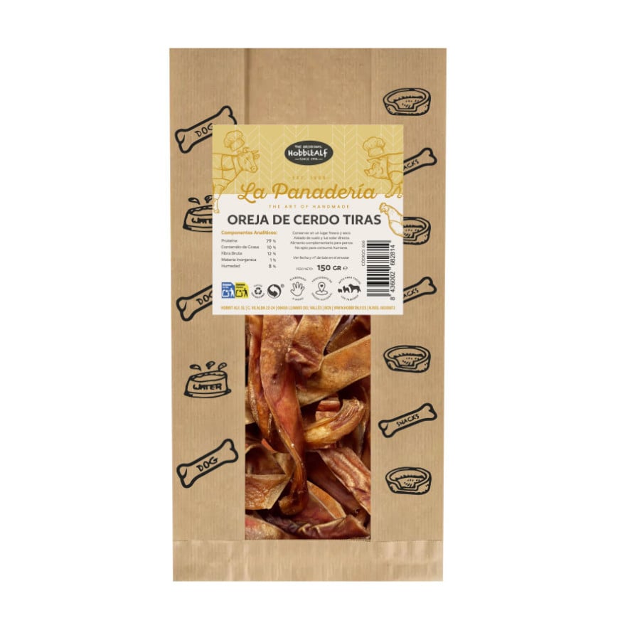 0.15 KG 150 g Hobbitalf Tiras de Orelha de Porco Snack para cães
