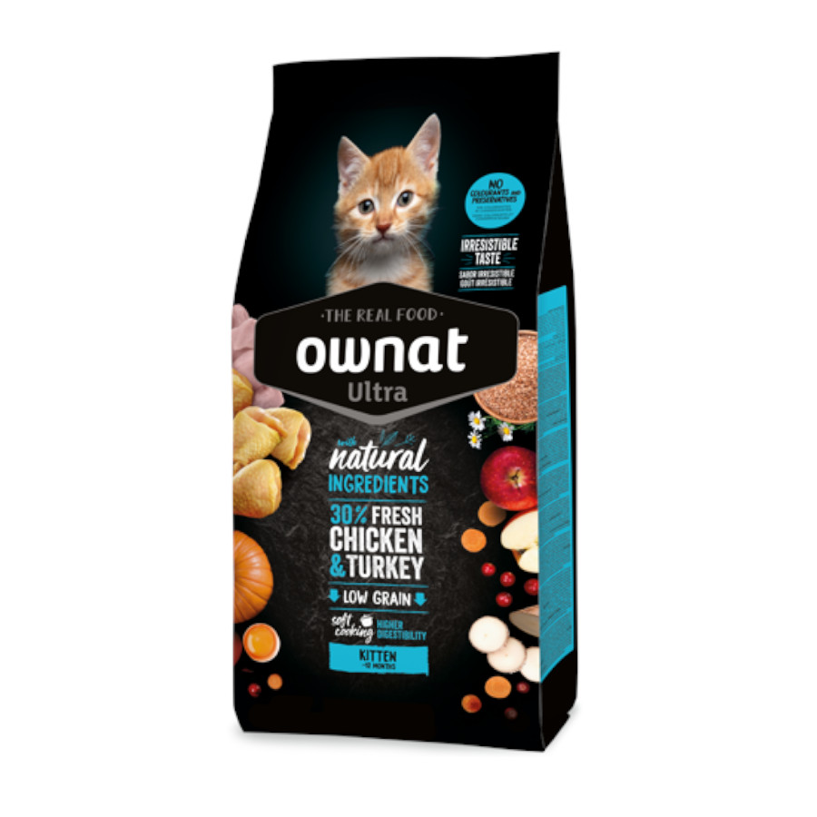 Ownat Ultra Kitten Ração de frango e peru para gatinhos