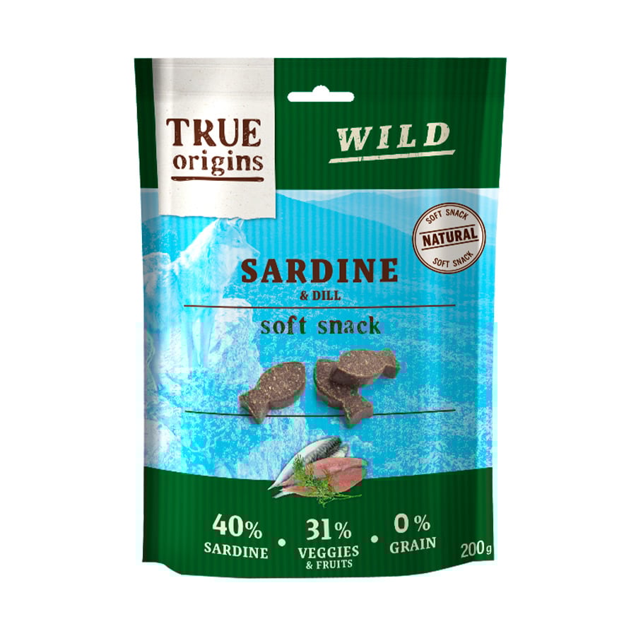 1.2 kg True Origins Wild Biscoitos sardinha e aneto para cães