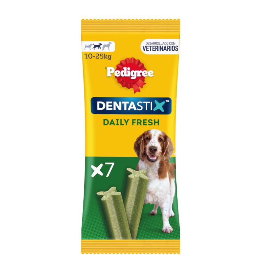 7 sticks Pedigree Dentastix Fresh Snacks Dentários para Cães Médios
