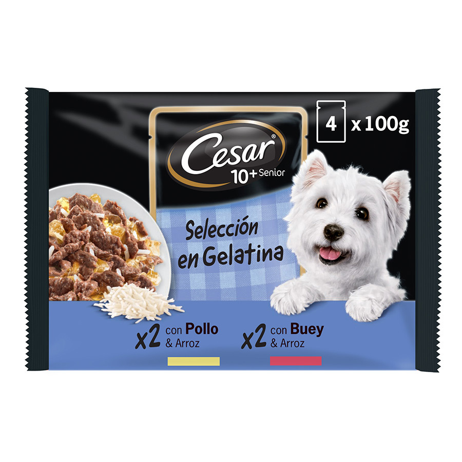 48 saquetas x 100 g Cesar Mistura de Carnes Geleia em Saquinho para Cães Sénior - Multipack Pack poupança!
