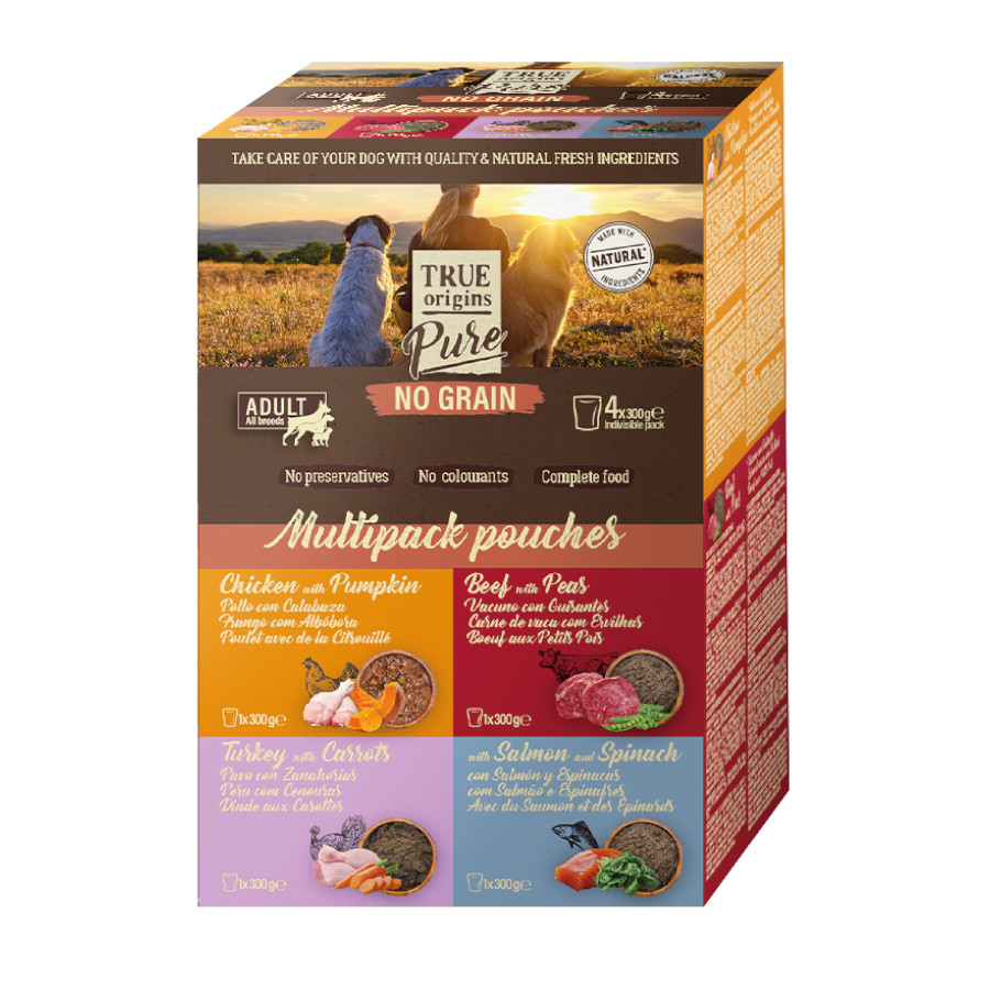 True Origins Pure Multipack Comida húmida Carne e Peixe em saquetas para cães - Multipack