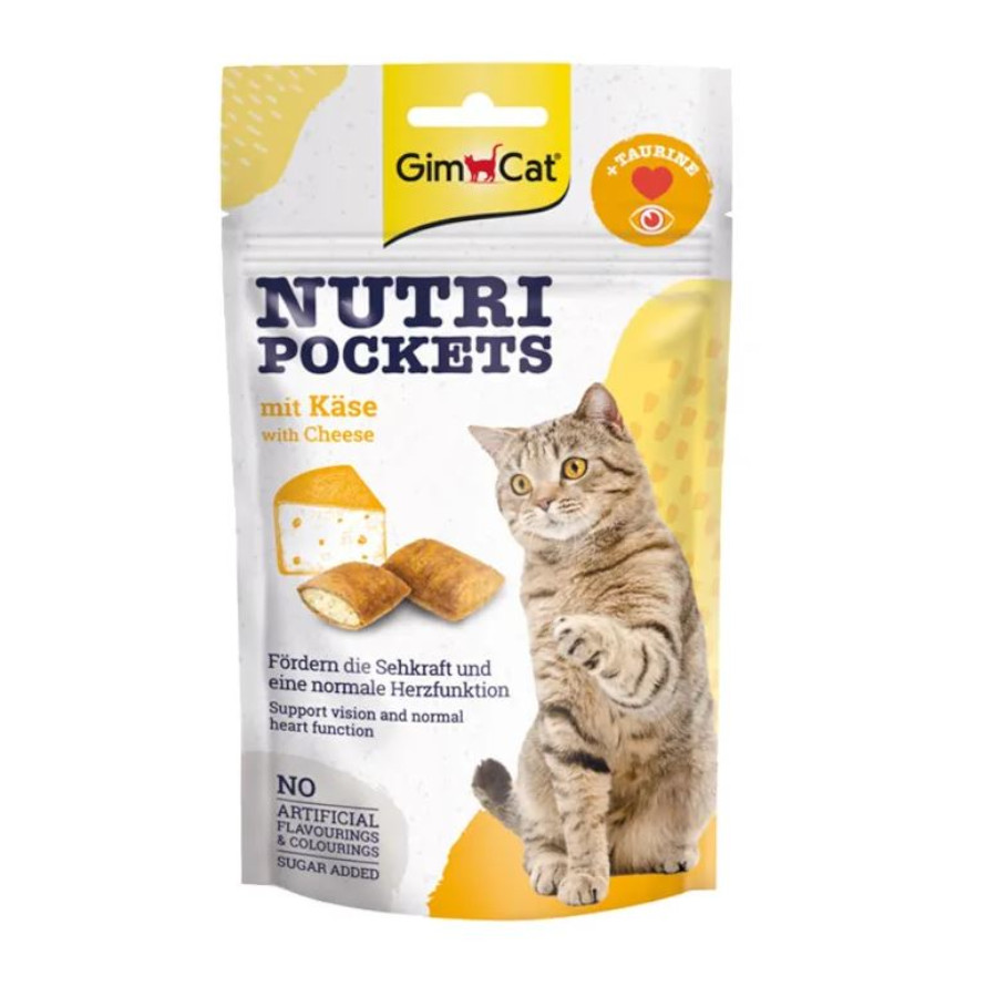 0.06 KG Gimcat Nutri Pockets Snacks de queijo para gatos