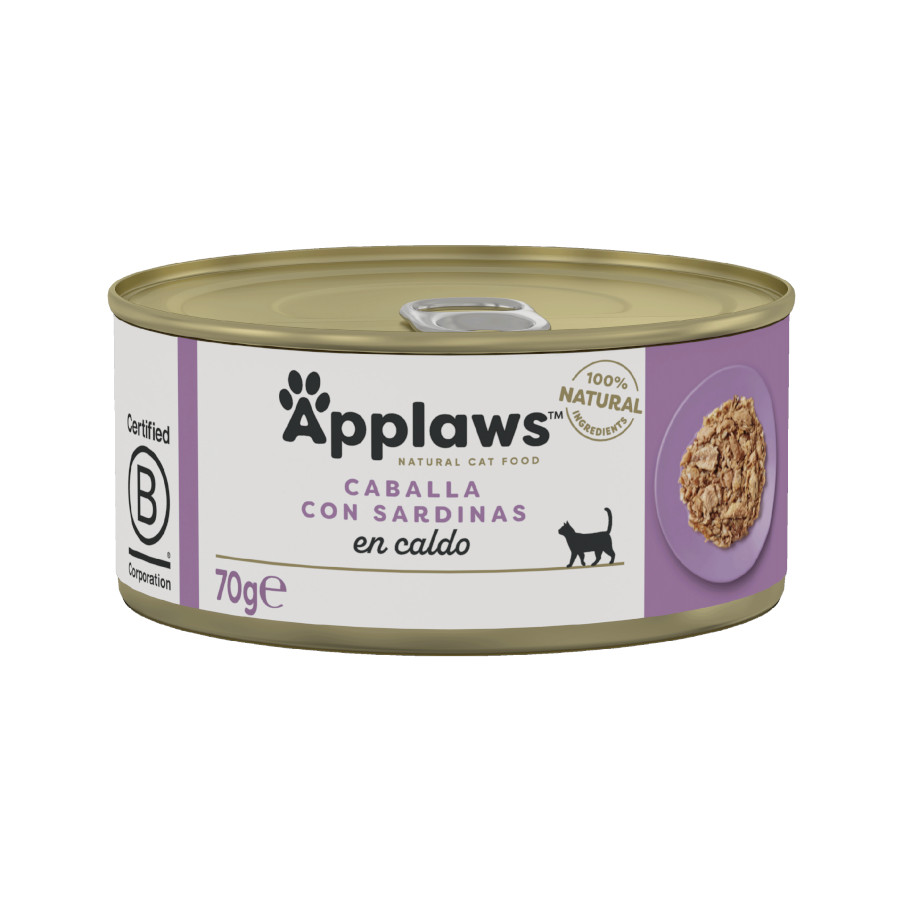 48 latas x 70 g Applaws cavala e sardinha lata para gatos Pack poupança!