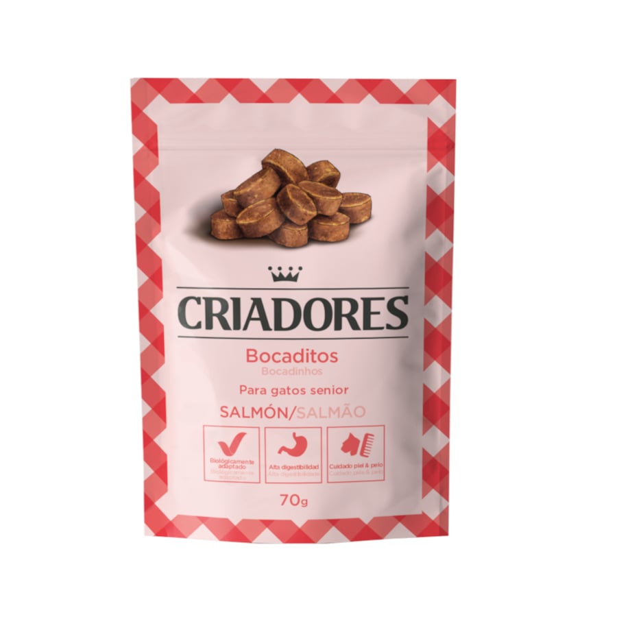 Criadores Snacks Senior de Salmão para gatos