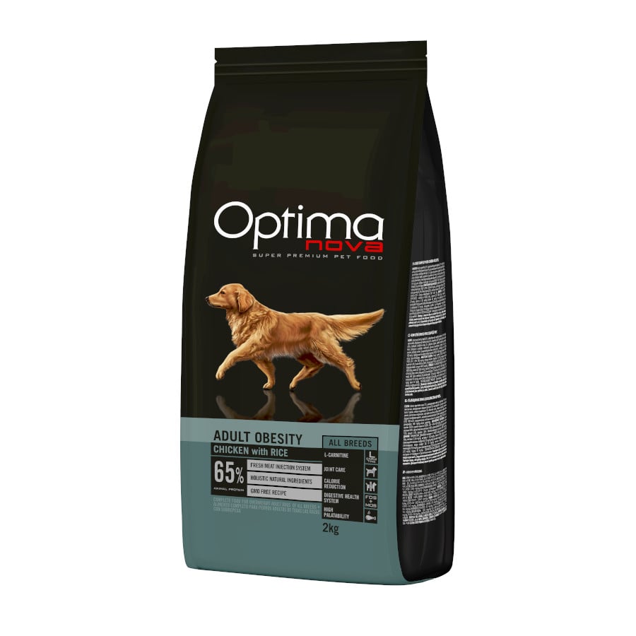 2 KG 2 kg Optima Nova Adult Obesity Frango ração para cães