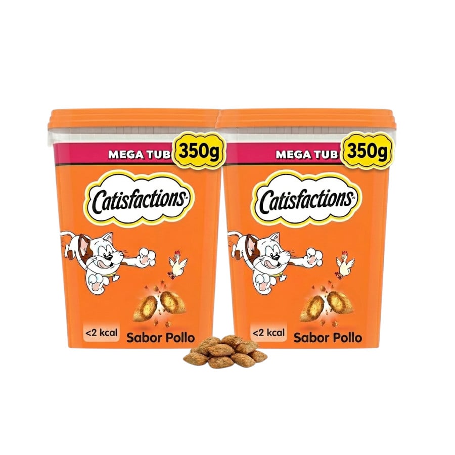 2 pacotes x 350 g Catisfactions Biscoitos de Frango para Gatos Pack poupança!