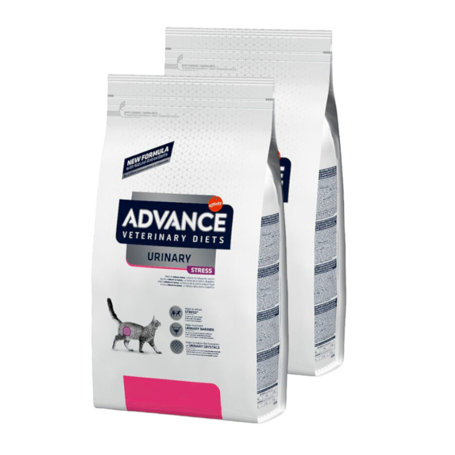 2 x 1.25 kg Advance Veterinary Diets Feline Urinary Sterilized Stress Pack poupança!