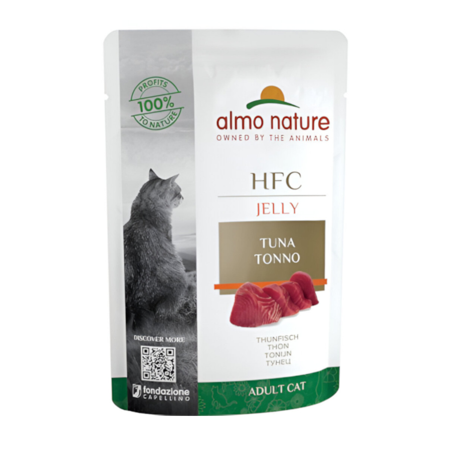 0.06 KG 55 g  Almo Nature HFC Atum em Gelatina sachê para gatos