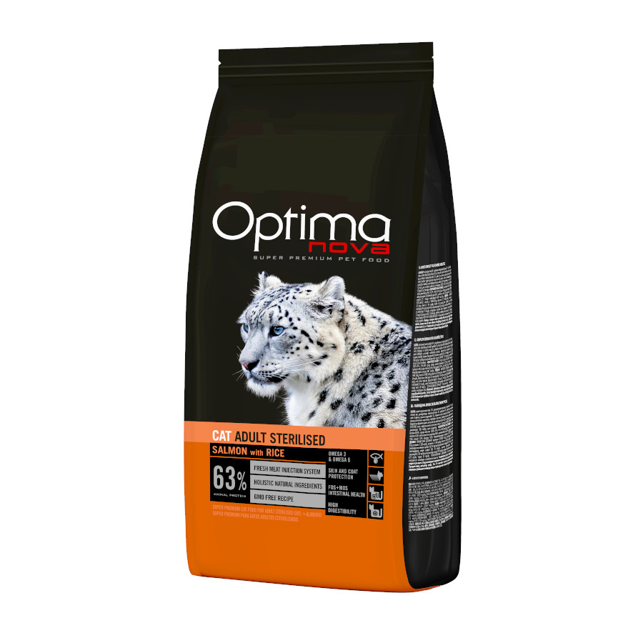 2 KG 2 kg Optima Adult Nova Salmão e Arroz ração para gatos