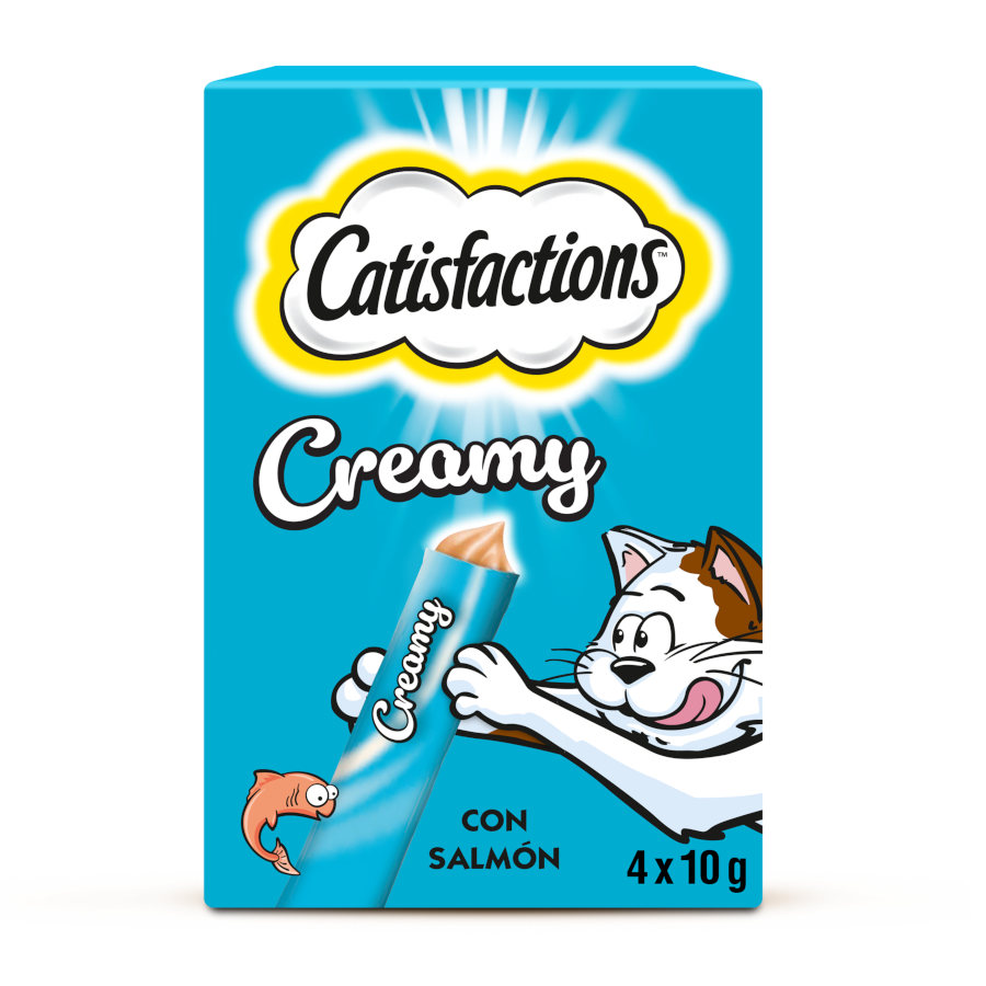 16 saquetas x 10 g Catisfactions Lanche Cremoso de Salmão Cremoso para GatosPack poupança!
