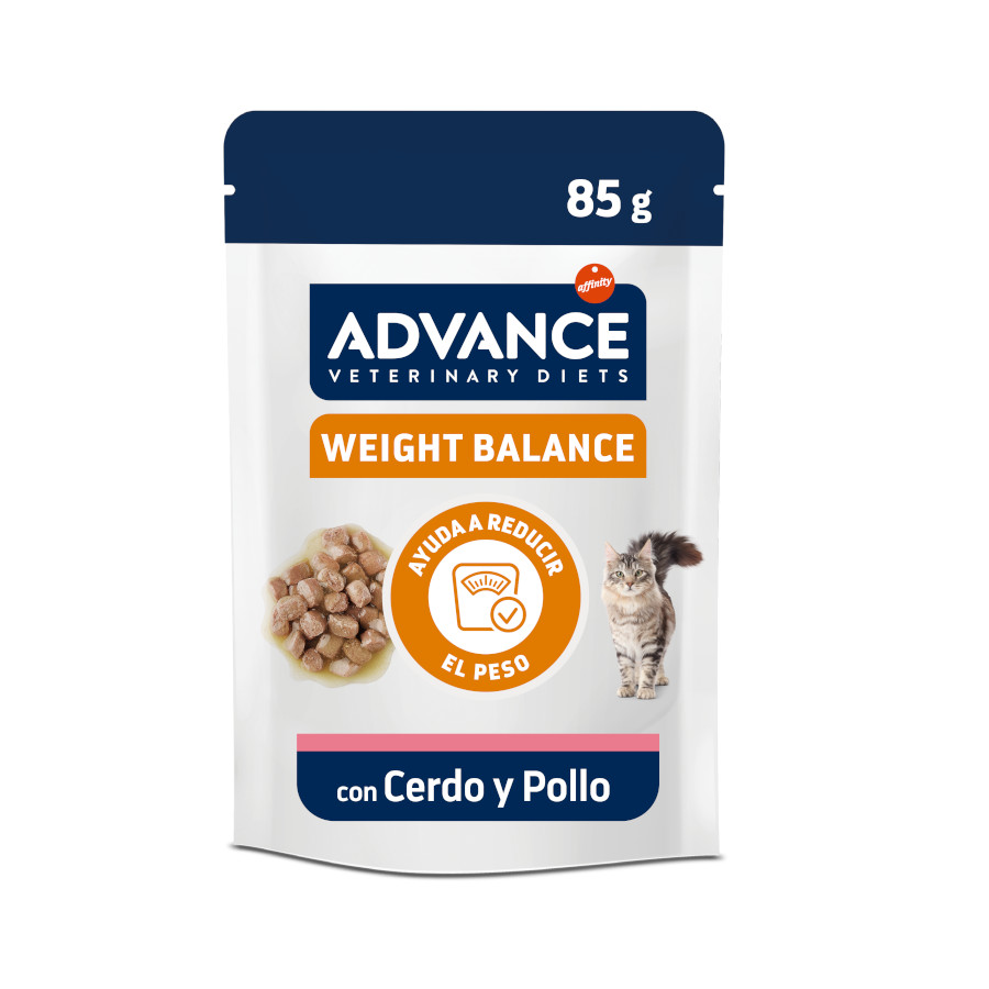 24 saquetas x 85 g Advance Veterinary Diets Controlo de Peso Saqueta para gatos Pack poupança!