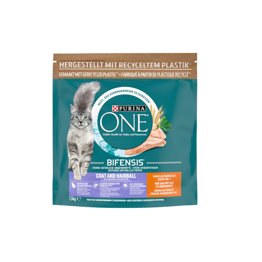 Purina One Bifense Coat&Hairball Frango ração para gatos