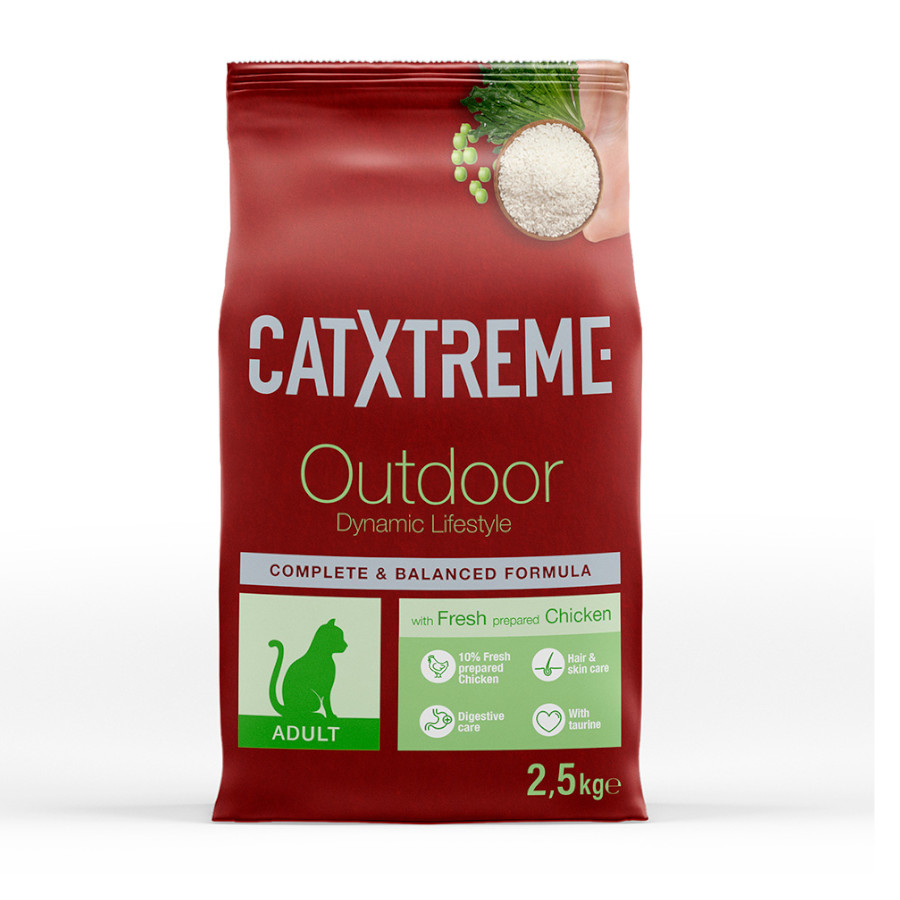 2.5 KG 2.5 kg Ração para gatos Catxtreme Adult Outdoors Chicken