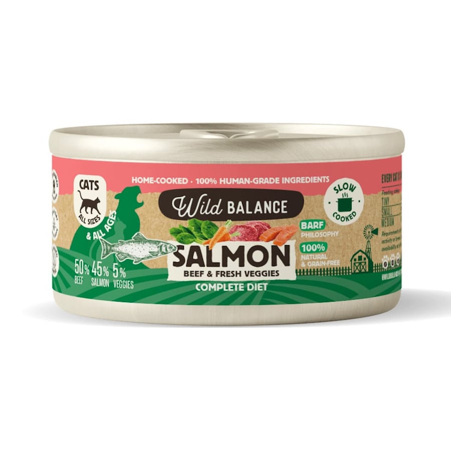 Wild Balance BARF de Salmão e Vitela em lata para gatos 