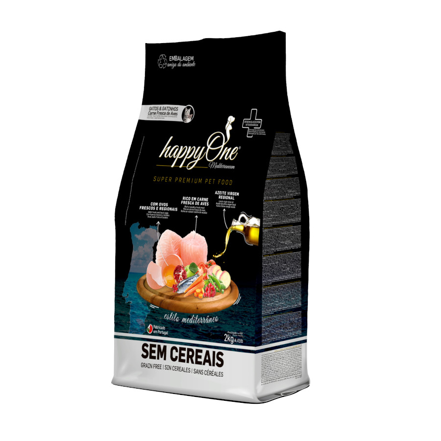 happyOne Mediterraneum Cat & Kitten Grain Free Ração de sardinha para gatos