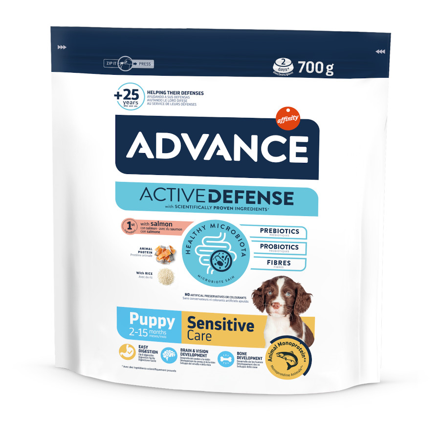 700 g Advance Active Defense Puppy Sensitive Care Salmão ração para cães