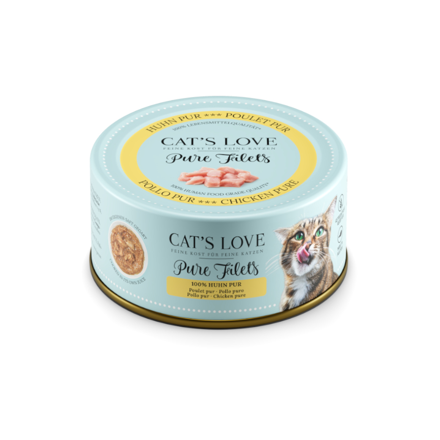 12 latas x 100 g Cat’s Love Pure Filetes de Frango em lata para gatos Pack poupança!