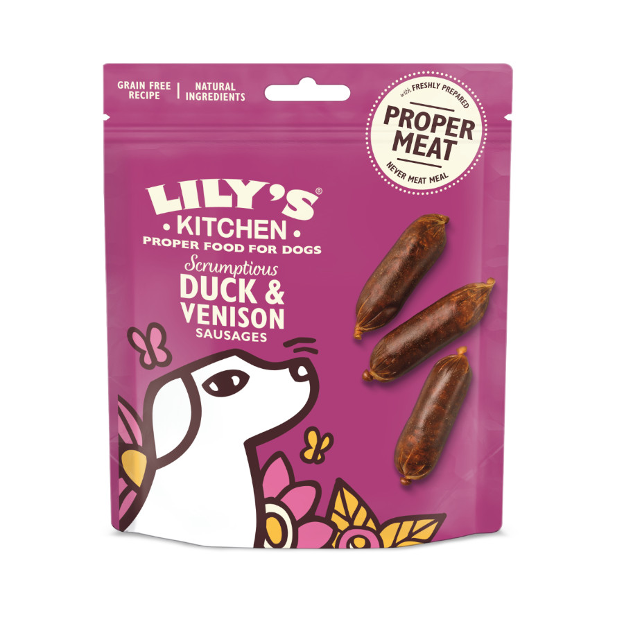 70 g Lily's Kitchen Salsichas de Pato e Veado para cães