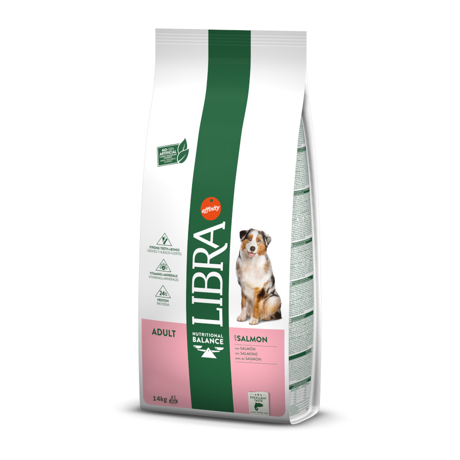 2 x 14 kg Libra Adult Salmão ração para cães Pack poupança!