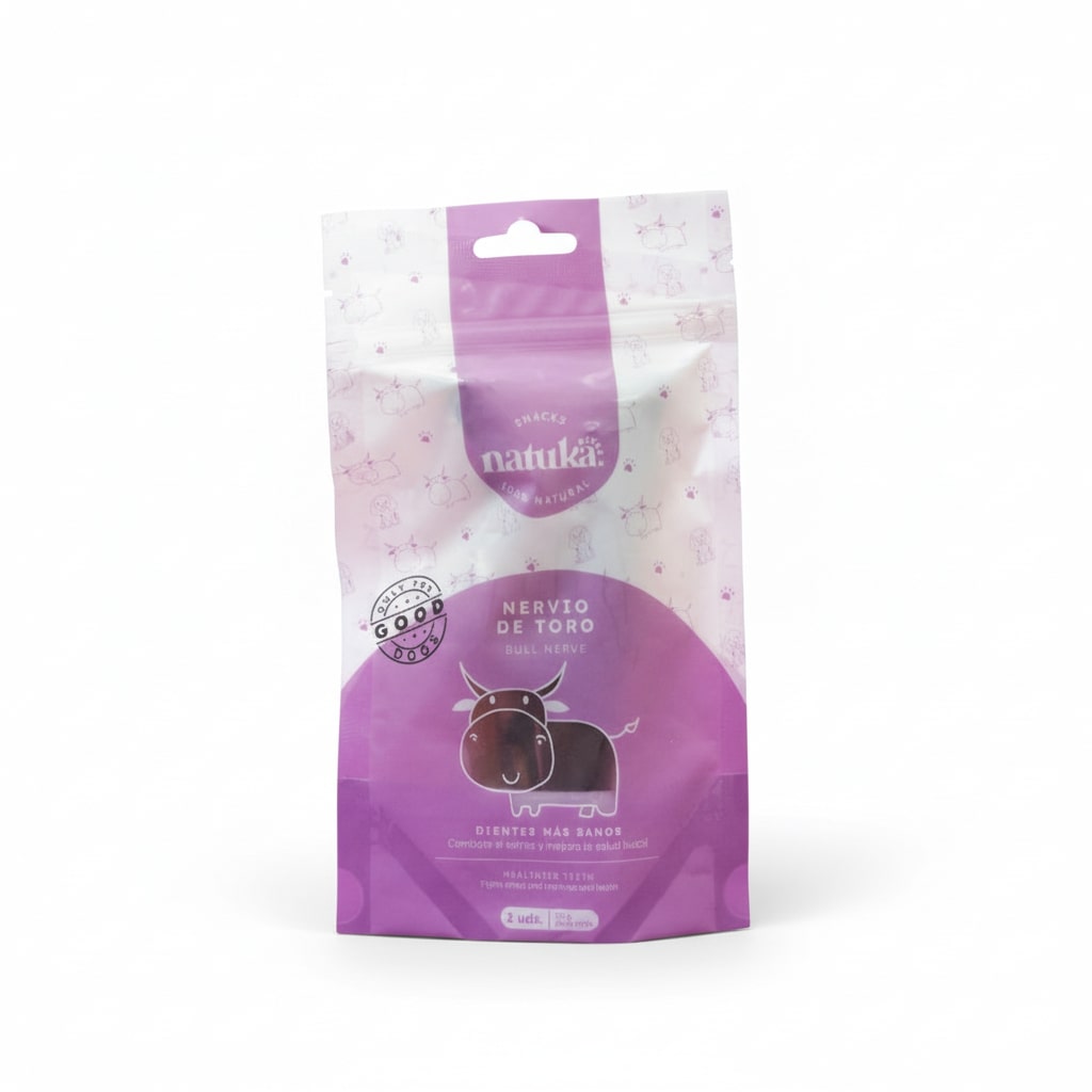 2 uds. x 50 g Natuka Bull's Nerve para cães
