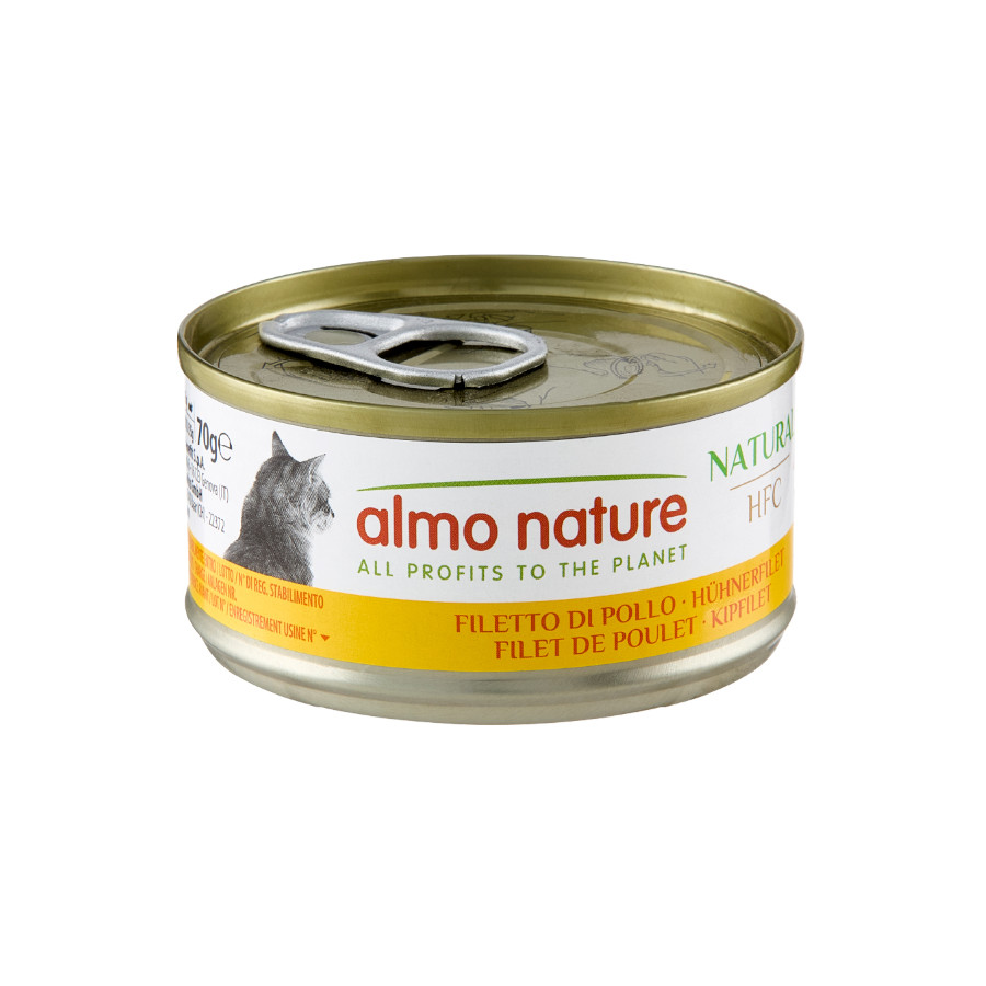 48 latas x 70 g Almo Nature HFC Natural Frango em lata para gatos Pack poupança!