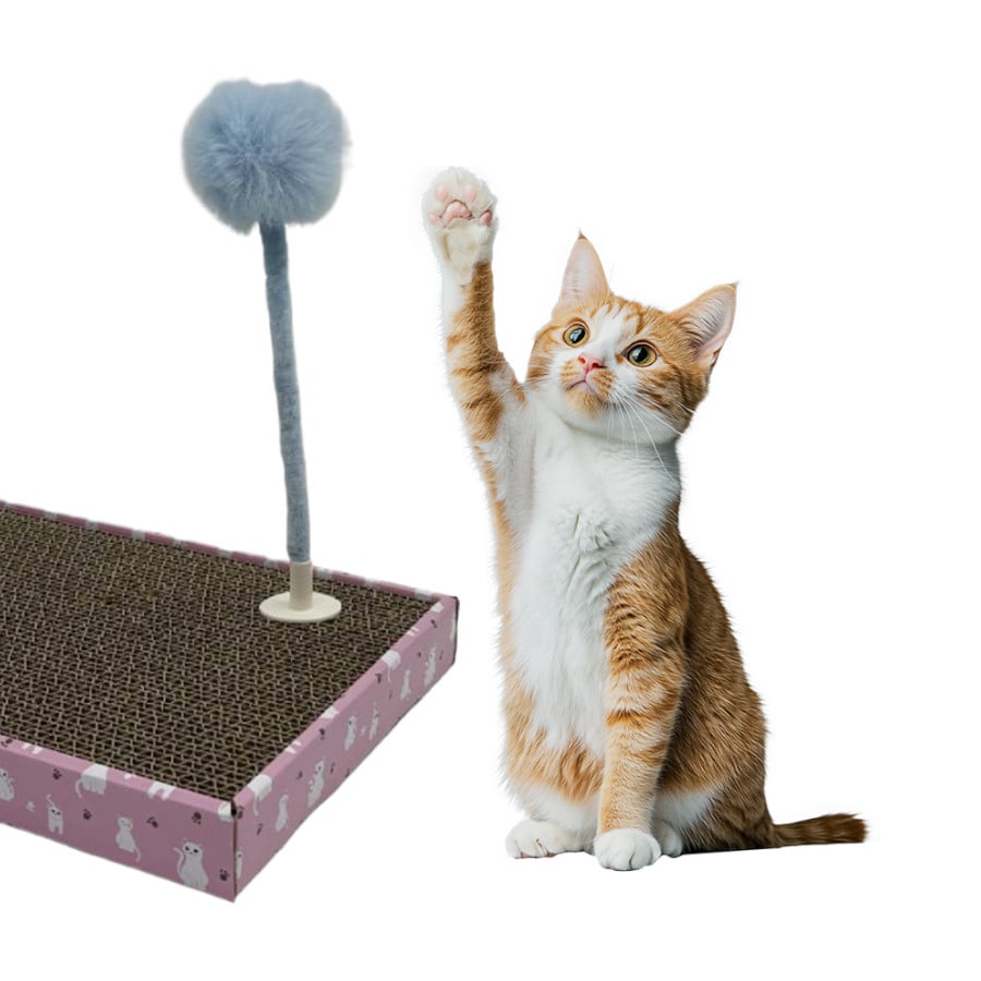Leeby Babette brinquedo com arranhador e pompom para gatos
