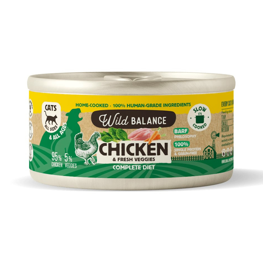 0.12 KG Wild Balance BARF de Frango e Legumes em lata para gatos