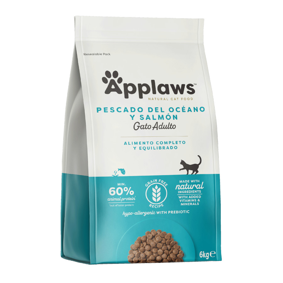 6 kg Applaws Adult Grain Free Peixe Azul e Salmão ração para gatos