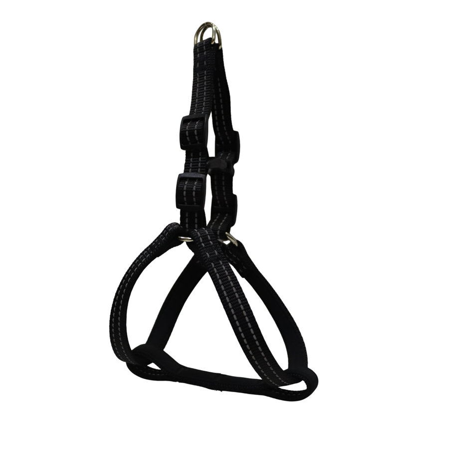 Gotoo Peitoral preto de nylon refletor para cães
