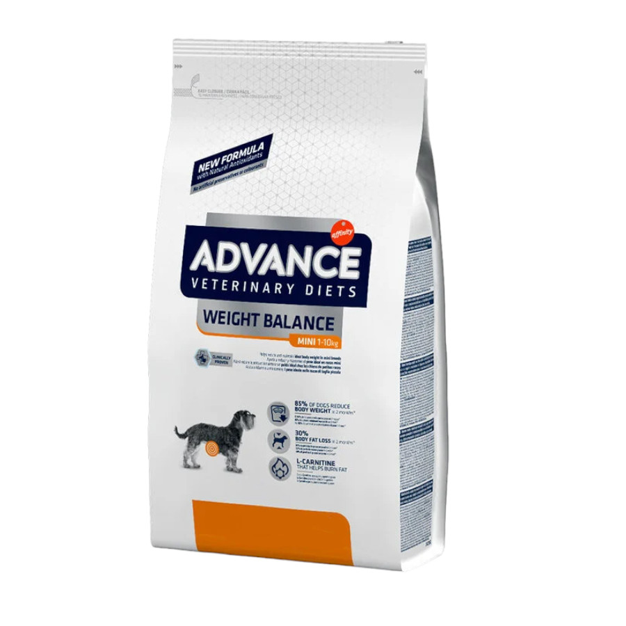 3 kg Advance Veterinary Diets Mini Weight Balance Aves ração para cães