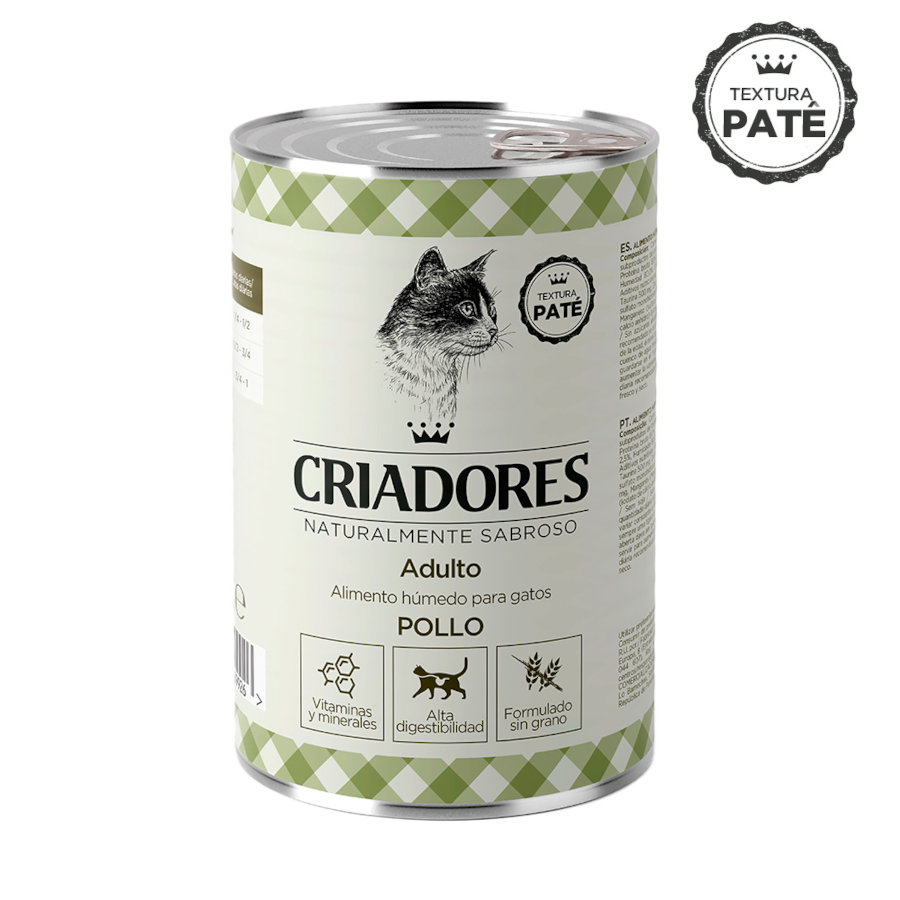 12 latas x 400 g Criadores Adulto Frango lata para gatos Pack Poupança!