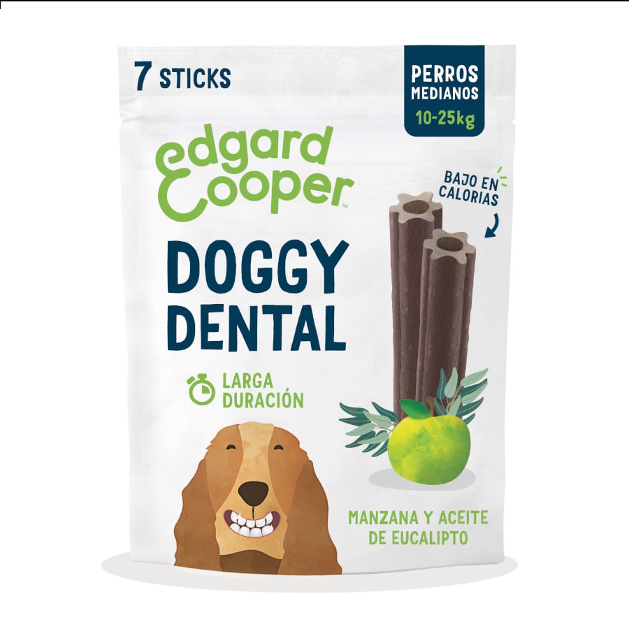 7 sticks Edgard y Cooper snacks dentários Adult Medium maçã e eucalipto para cães